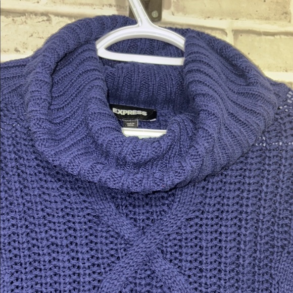 Express Deep Blue Cowl Neck Sweater - Picture 6 of 7